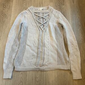 Minnie rose knit lace up sweater